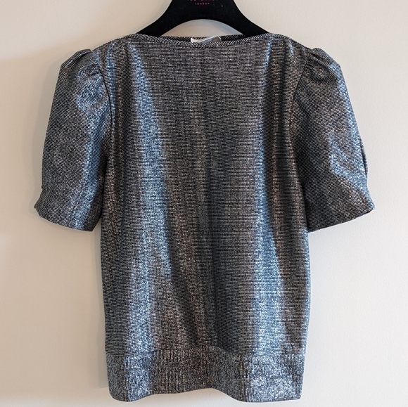 Woman's Silver Shimmer Top, Size S - Picture 1 of 5
